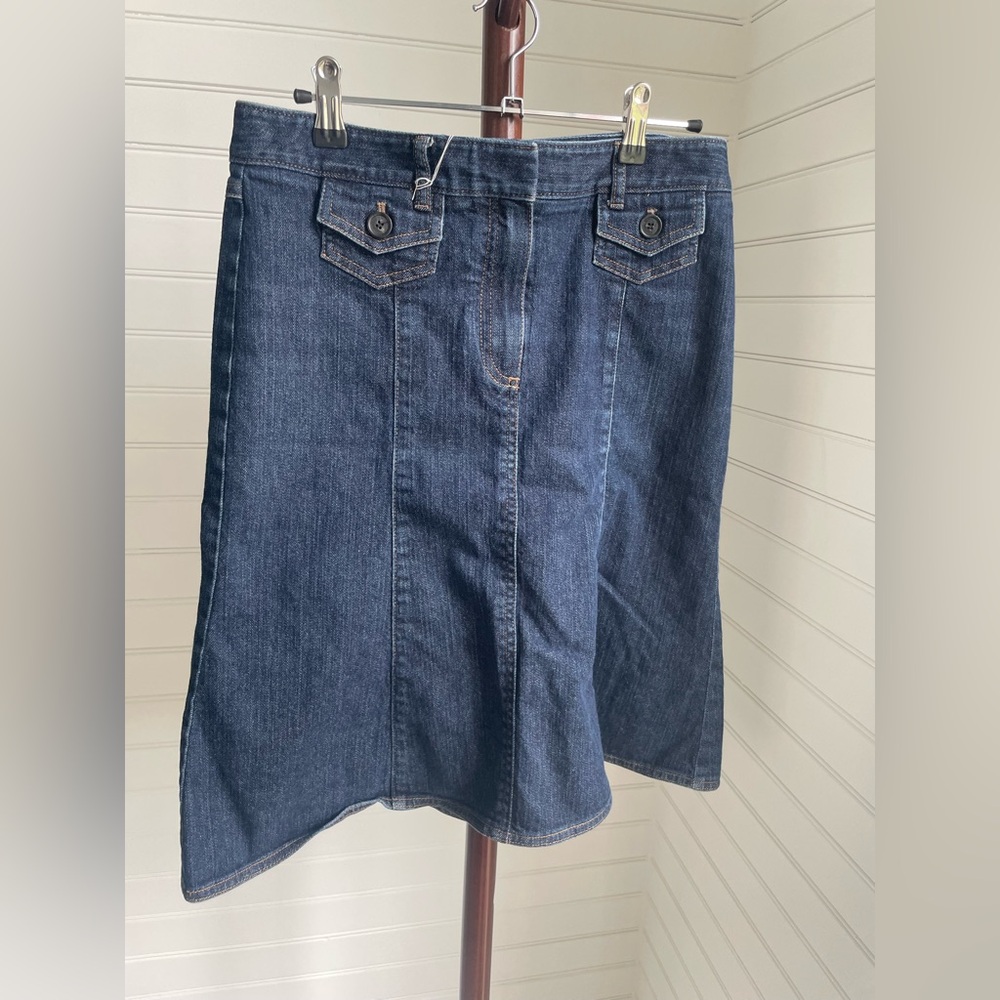 Theory Asymmetrical Denim Skirt